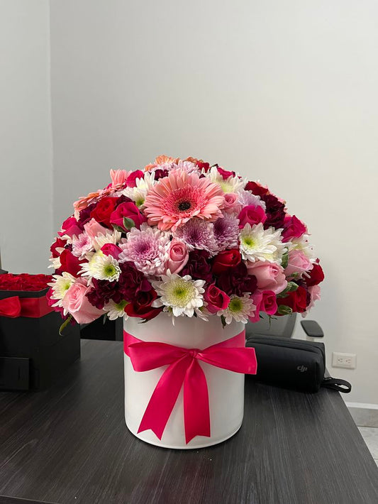 Mix flower box arrangement